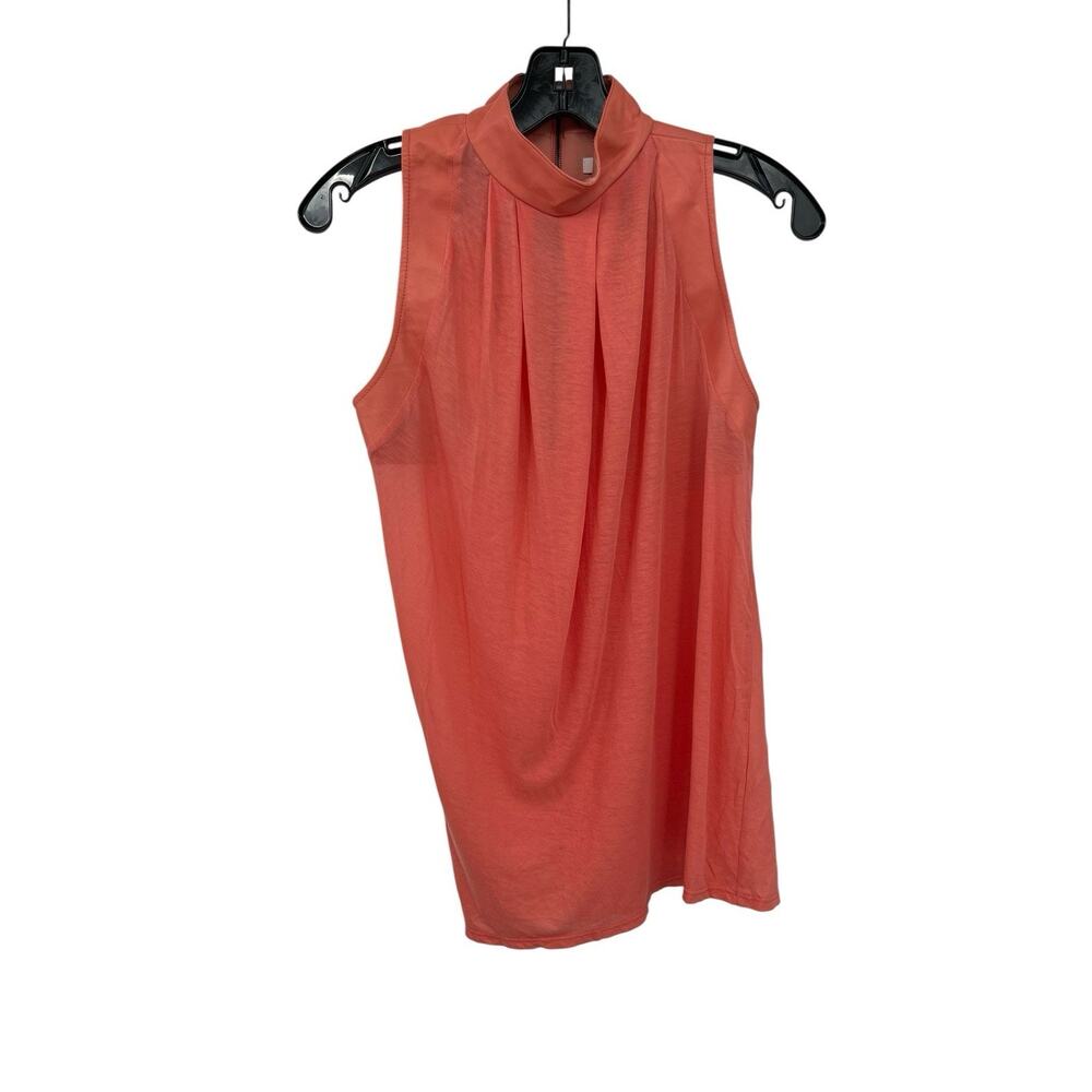 Helmut Lang Top Leather Detail Asymmetrical Peach Size P